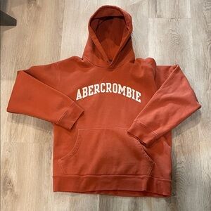 Abercrombie & Fitch Men's Brick Red Hoodie